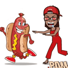 Running Hot Dog GIF