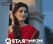 a star tamil chat advertisement with a woman in a red sari