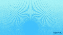 a renpho massage gun is displayed on a blue background