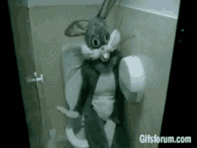 bugs bunny sit with me toilet bathroom creepy