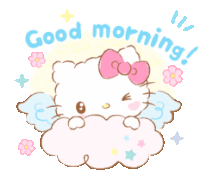 Hello Kitty Good Morning Sticker - Hello Kitty Good Morning Sanrio Stickers