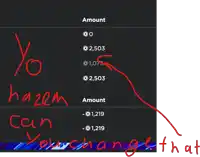 a screenshot of a website that says amount on the top