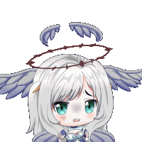 a drawing of a girl with a halo on her head