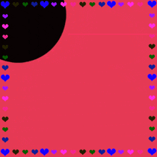 a red background with hearts around it and arabic writing on it