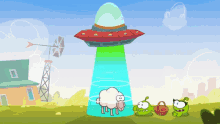 Alien Ship Sheep GIF - Alien Ship Sheep Stealing GIFs