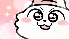 a cartoon drawing of a cat 's face with its tongue out