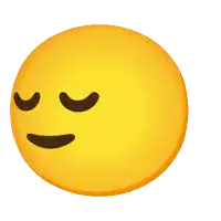 a yellow smiley face with its eyes closed and a gray swirl around it