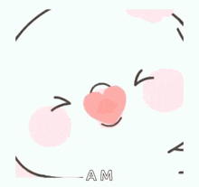 a pink heart with a face and the word tam on it