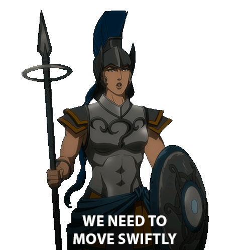 We Need To Move Swiftly Athena Sticker - We Need To Move Swiftly Athena Blood Of Zeus Stickers