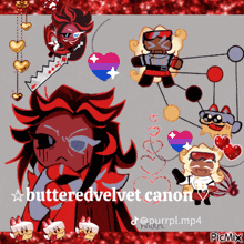 a picture of butteredvelvet canon is surrounded by other images