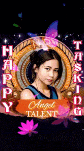 a poster of a girl with the name angel talent