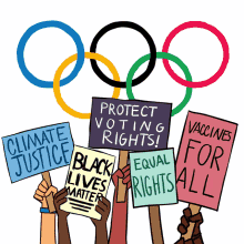 climate justice protect voting rights vaccines for all equal rights black lives matter