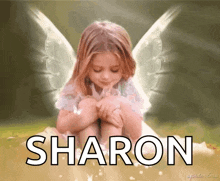 a little girl with wings and the name sharon