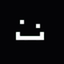 a black background with a smiley face and a green square in the middle .