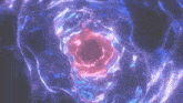 a purple and blue swirl with a red center