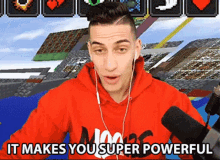 It Makes You Super Powerful George Devin Millar GIF - It Makes You Super Powerful George Devin Millar Buff You Up GIFs