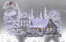 Boldog Karácsonyt Snowing GIF - Boldog Karácsonyt Snowing Angel GIFs