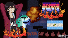 a picture of a video game with the word fuckin gay on it