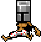 a pixel art drawing of a knight with a sword