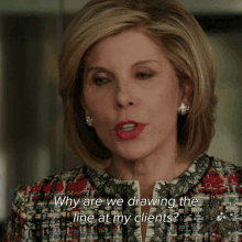 Why Are We Drawing The Line At My Clients Diane Lockhart GIF - Why Are We Drawing The Line At My Clients Diane Lockhart The Good Fight GIFs