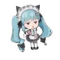 a drawing of a girl in a maid costume
