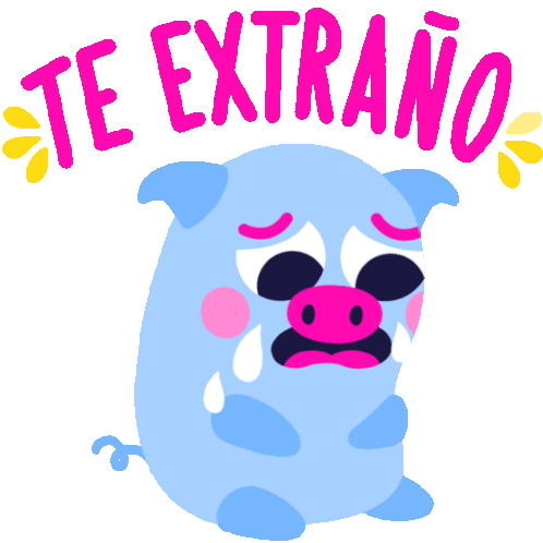Crying Piggy Bank Says I Miss You In Spanish Sticker