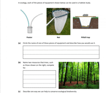 in ecology each of the pieces of equipment shown below can be used in a habitat study ..
