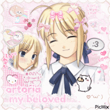 a picture of a girl with the words " my beloved " at the bottom