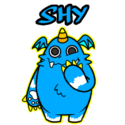 Blue Monster Sticker - Blue Monster Shy Stickers