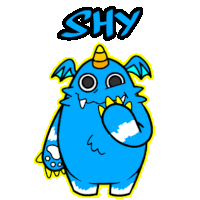 Blue Monster Sticker - Blue Monster Shy Stickers
