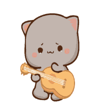 cat farsi playing guitar tocar guitarra sad triste