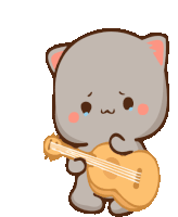 Cat Farsi Playing Guitar Sticker - Cat Farsi Playing Guitar Tocar Guitarra Stickers