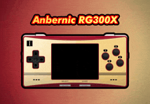 an advertisement for an anbernic rg300x video game