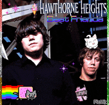 a picture of hawthorne heights best friends with two boys