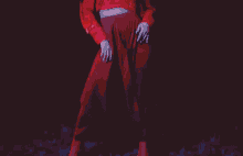 a close up of a woman 's face with a braid in a red shirt .