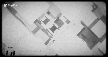 a black and white photo of a maze with the caption capcut