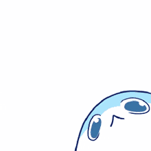 a cartoon drawing of a blue and white cat