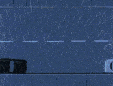 a cartoon of spider-man sitting on the roof of a car in the rain