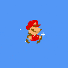 a pixel art of a man in a diaper with a green hat