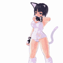 dancing anime girl cat girl anime girl