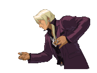 a man in a purple coat is giving a thumbs up and has a necklace with the letter g on it