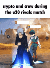 crypto and crew during the u20 rivals match is written on a screen