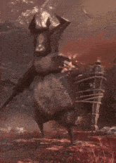 a video game character with a hammer and a shield