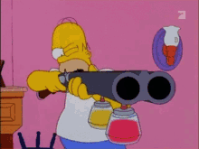 Skvegan Homer Simpson GIF - Skvegan Homer Simpson Make Up Gun GIFs