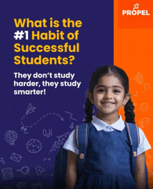an advertisement for propel shows a little girl