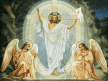 jesus victory triumphant cross angels
