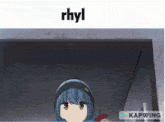 a picture of a girl with the word rhyl on top of it