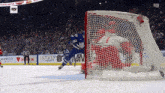 a hockey game is being played in front of a sign that says citizen on it
