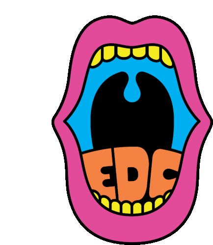 Edc Mouth Open Sticker - Edc Mouth Open Daisy Lane Stickers