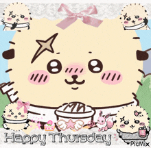 a happy thursday greeting card with a cartoon dog